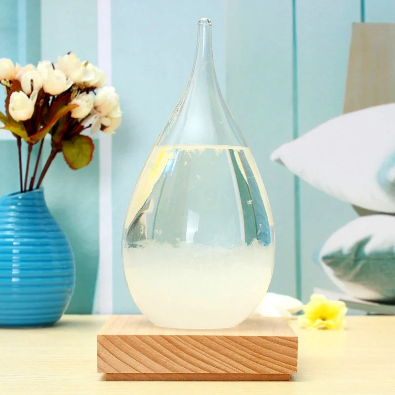 Christmas Barometer Droplet Storm Glass Creative Drop-Shaped Storm Glass Bottle Desktop Weather Station Weather Predictor Decor mini ballerina figurines