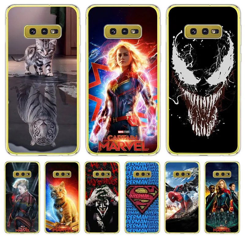 

Luxury For Samsung Galaxy S6 S7 Edge S8 S9 S10 Plus Lite Note 8 9 Cover Case Silicone Coque Etui Captain marvel venom joker Cat