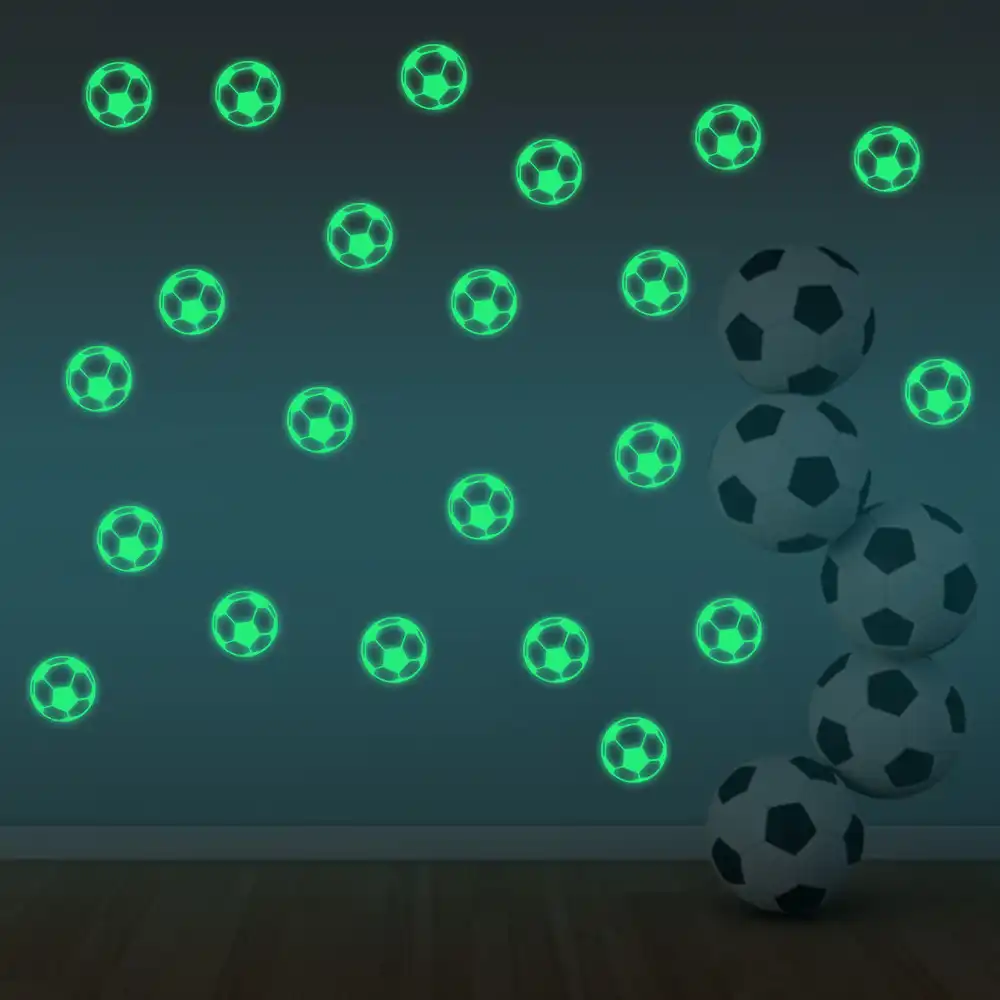 12Pcs Football Glow in the Dark Luminous DIY Wall Sticker Living Home Decor