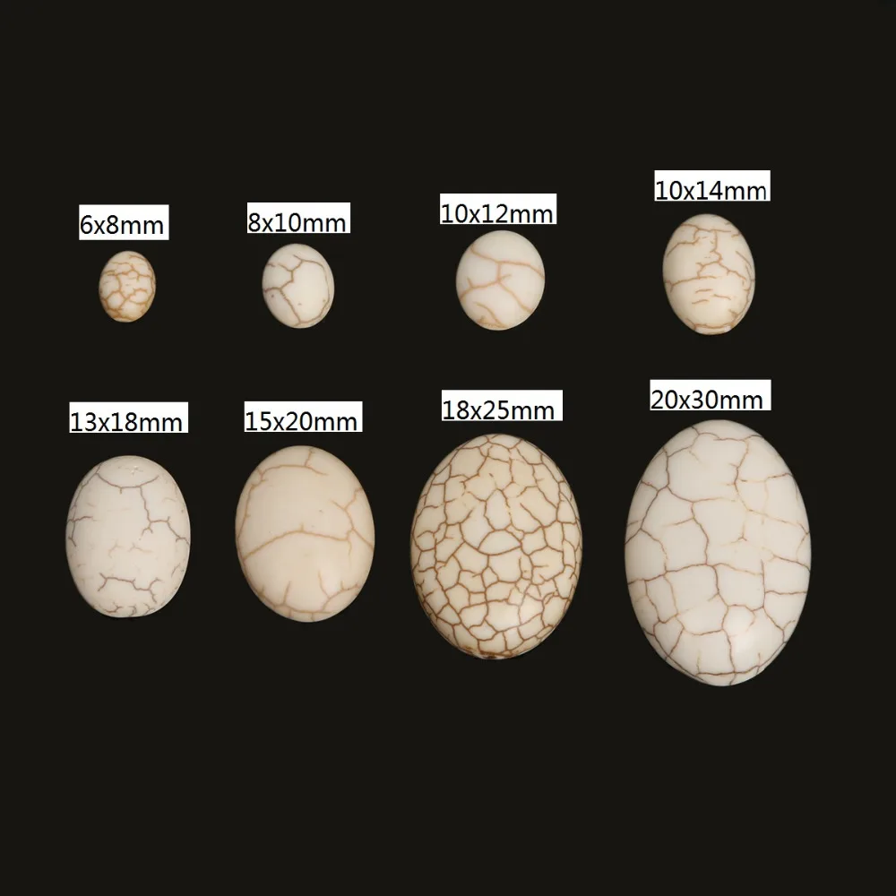 

6*8/10*8/10*12/10*14/13*18/15*20/18*25/20*30mm Loose Flat Back Oval White Cabochons Beads Jewelry DIY