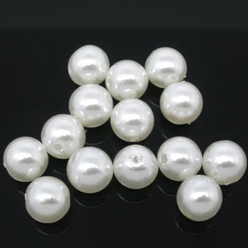 

Doreen Box 300 PCs Imitation Pearl Round White Beads DIY Jewelry Making 8mm Dia.(B05240)