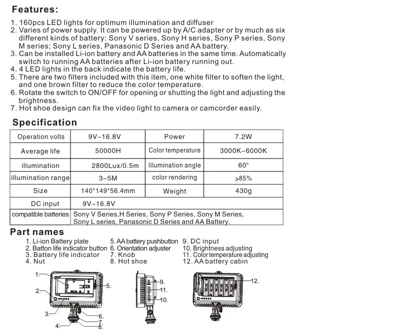 LED-5023 Specification
