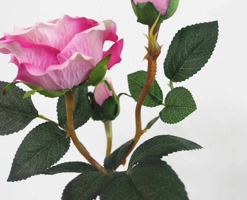 JAROWN Artificial Flannel Ruyi Rose Simulation Fake Flowers Branch Wedding Decor Home Office Decoration Silk Flower (35)