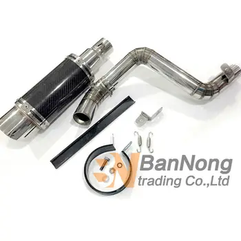 

Modified motorcycle stainless steel Middle & Behind carbon fibre exhaust pipe Fits For KTM DUKE 200 DUKE 390 2012 2013 2014