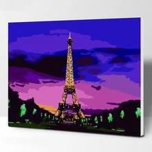 Безрамная картина башня DIY картина по номерам Современная Настенная живопись ручная роспись маслом на холсте для домашнего декора