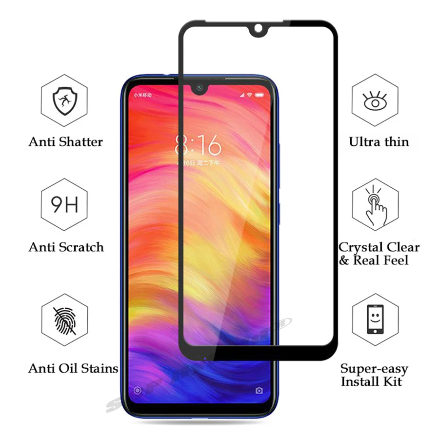 Закаленное стекло для xiaomi redmi 7a note 7 pro стеклянная крышка Защитная пленка экрана