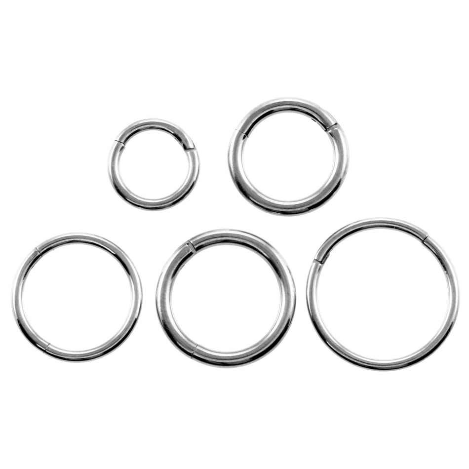 10Pcs Wholesale Titanium Piercing Segment Ring Septum Clicker Helix Conch Daith Pircing Nose Hoop Earrings Body Piercing Jewelry