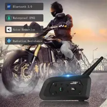 1/2 шт. V6 Pro мотоциклетный шлем Bluetooth гарнитура домофон 6 всадников 1200 м беспроводное переговорное устройство BT домофон водонепроницаемый
