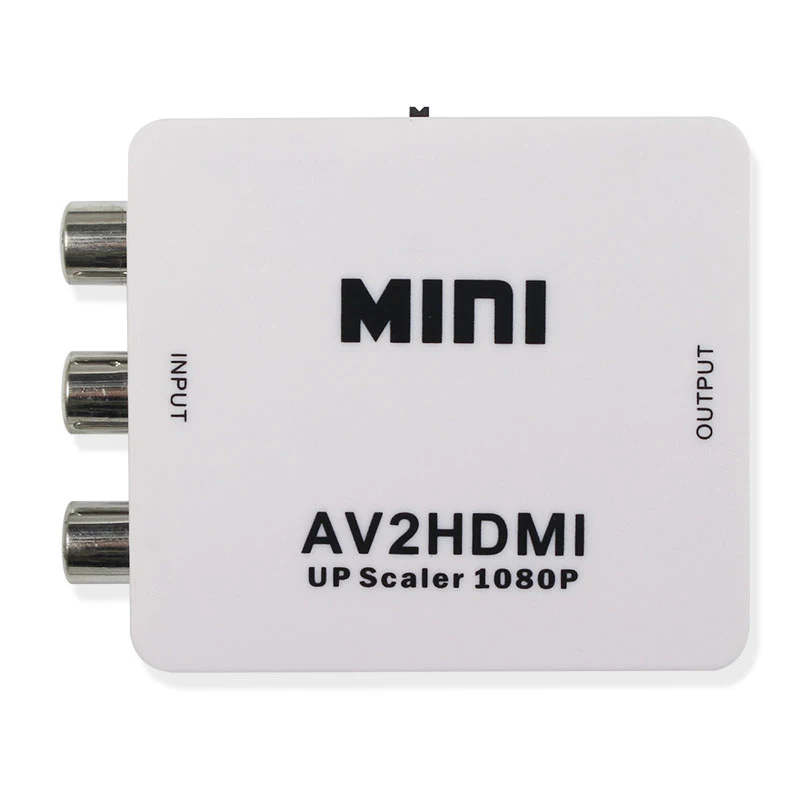 

RCA to HDMI AV to HDMI Full HD 1080P AV2HDMI Mini AV to HDMI Converte Signal Converter for TV VHS VCR DVD Records Chipsets Shown