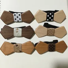 Высокое качество деревянный галстук-бабочка Галстуки Большой Сердце со стрелой Форма уникальный дизайн сменные галстуком-бабочкой в джентльменском Стиль для вечерние стиль 122428