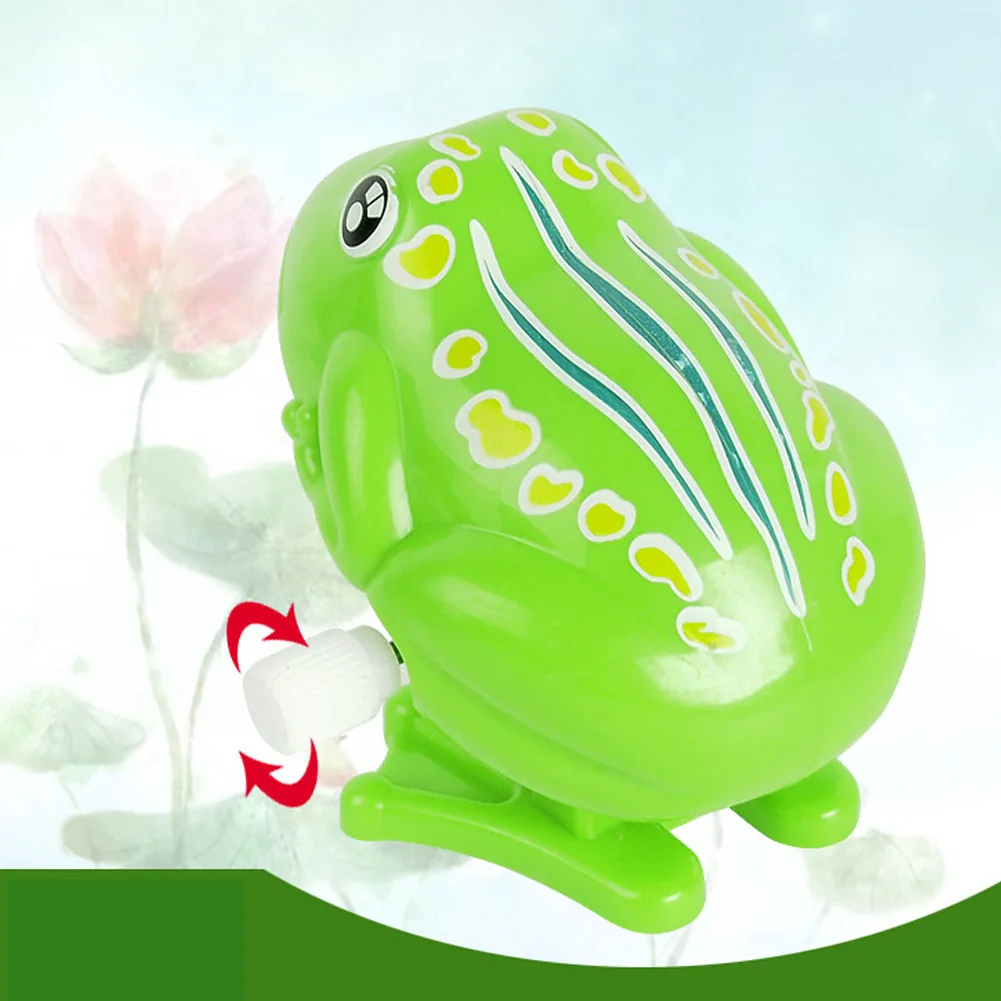Baby Kids Toys Wind Up Clockwork Toy Mini Pull Back Jumping Frog Toys for Children Boys Green