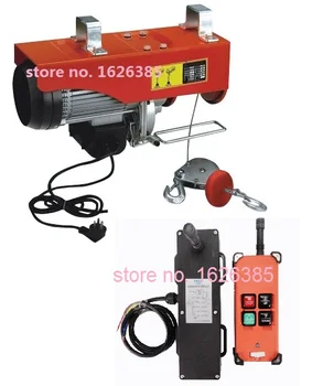 

500-1000KG 25M 220V, 50Hz,1-phase Wireless remote mini electric wire rope hoist, lifting PA mini hoist, crane rigging hardware