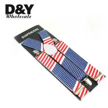 "Флаг США/Америки" y-образные подтяжки для женщин и мужчин, унисекс, эластичные подтяжки с клипсами, Ширина 3,5 см