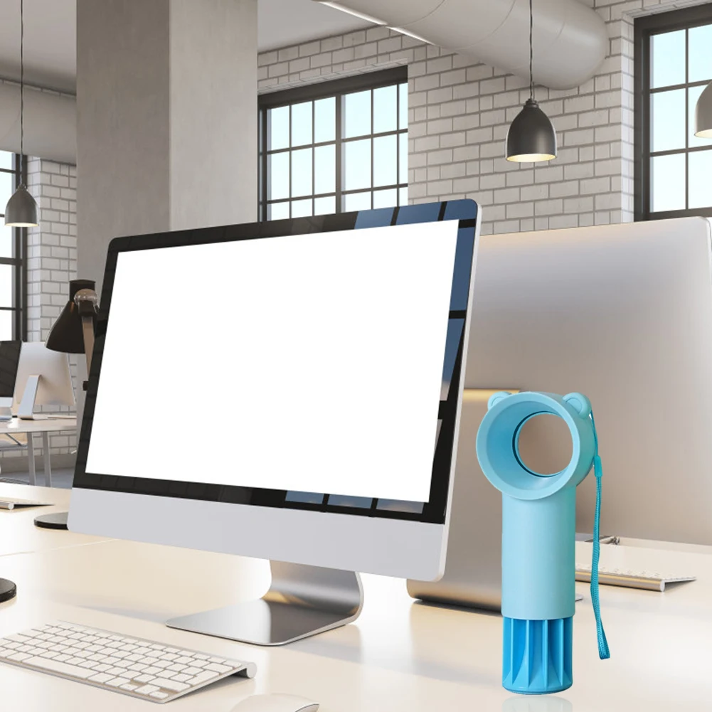 Пластиковый портативный вентилятор с питанием от USB, беспроводной, кожаный, с мультяшным медведем, портативный, для дома, путешествий, офиса, улицы, несколько видов использования, мини-вентилятор