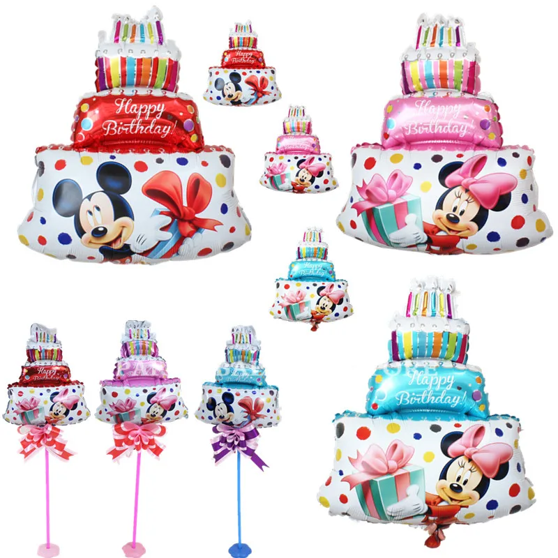 

3pcs/lot Mini Pink blue Mickey Minnie Foil Balloons Classic Toy inflatable Air ballon happy birthday balon party supplies Cake