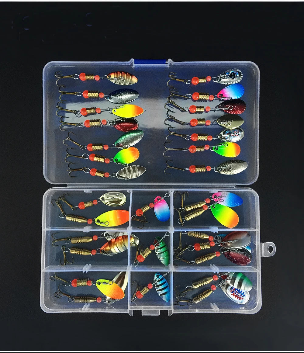 Aliexpress.com : Buy 10PC/30PC Fishing Lure Spinner Bait Bass Bait Kit ...