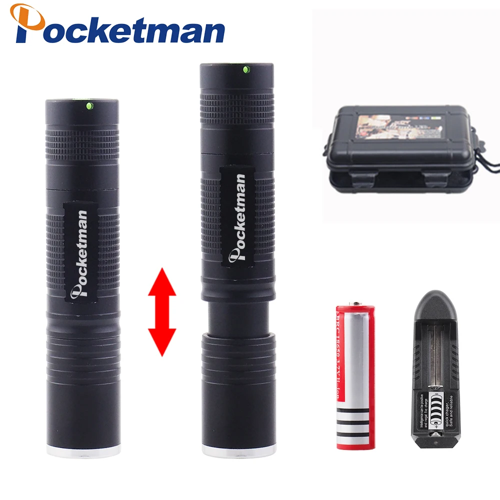 

Pocketman 4200LM LED Flashlight XPE LED Torch Adjustable Focus Zoom Flash Light Lamp use 18650 battery Give gift