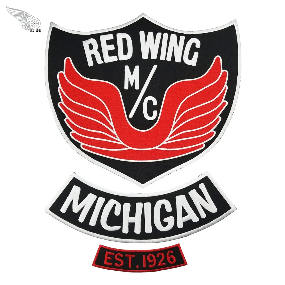 Custom motorcycle rider vest back patch Iron on Embroidered logo