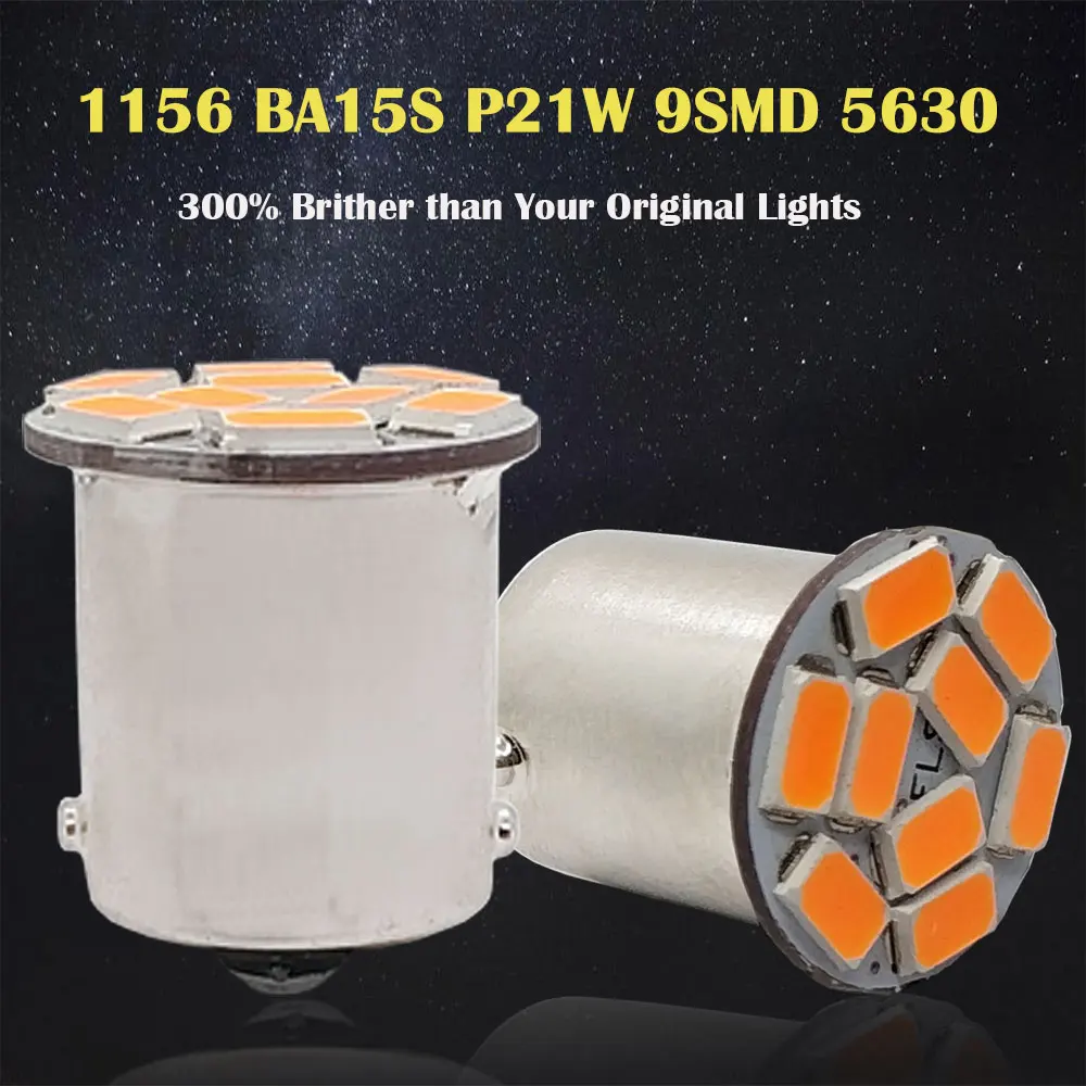 10 шт. BA15S 5630 9SMD светодиодный P21W 1156 светодиодный светильник S25 R5W светодиодный автомобильные лампы сигнала поворота Внешний Фары автомобиля светильник источник 12V