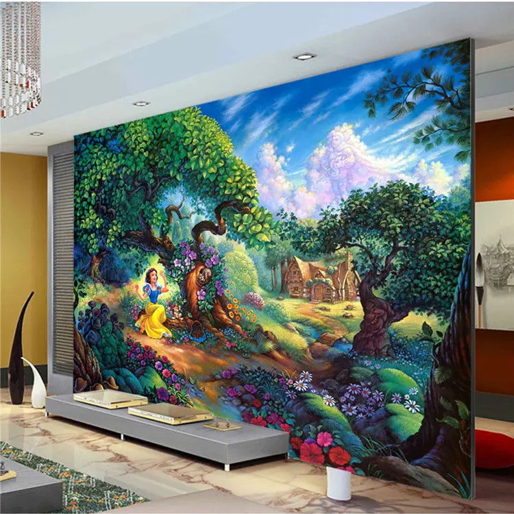 Large size wall mural wallpaper for kids room SNOW WHITE DISNEY home decor idea 