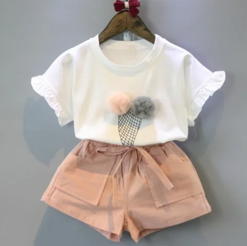 

Girls Clothing Sets Summer Cotton Vest Two-piece Sleeveless Children Sets Casual Fashion Girls Clothes Suit Skirt