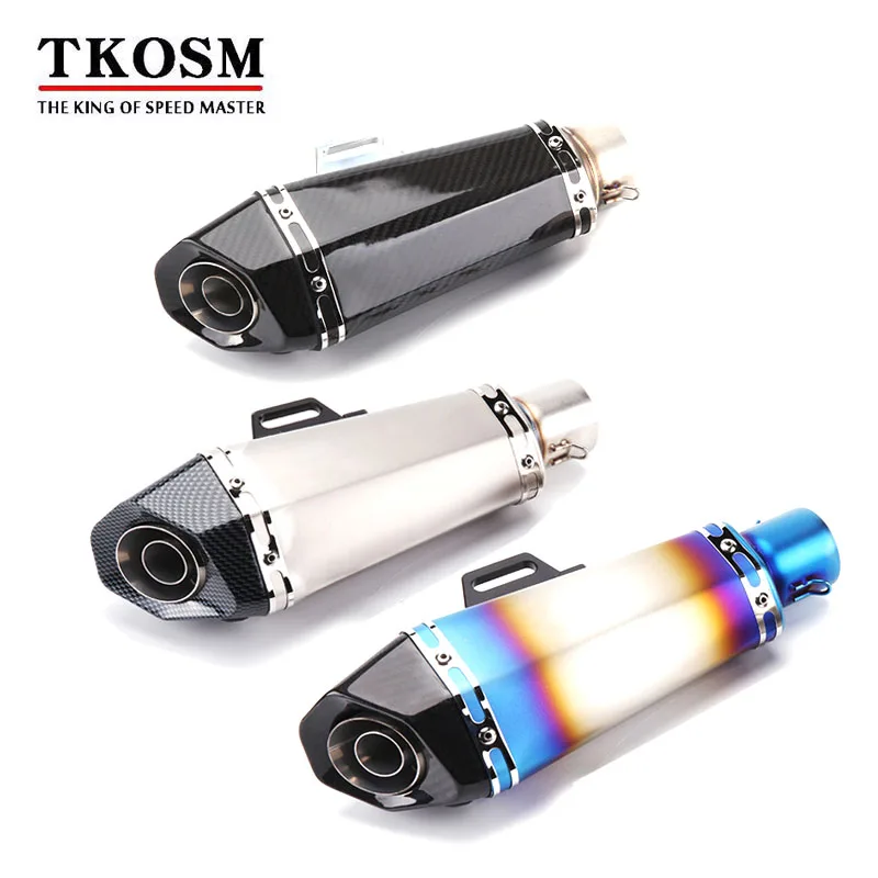 

TKOSM Universal Motorcycle Exhaust Pipe 51mm 60mm Modified Scooter Exhaust Muffler for Kawasaki Z750 Z800 for Ninja250