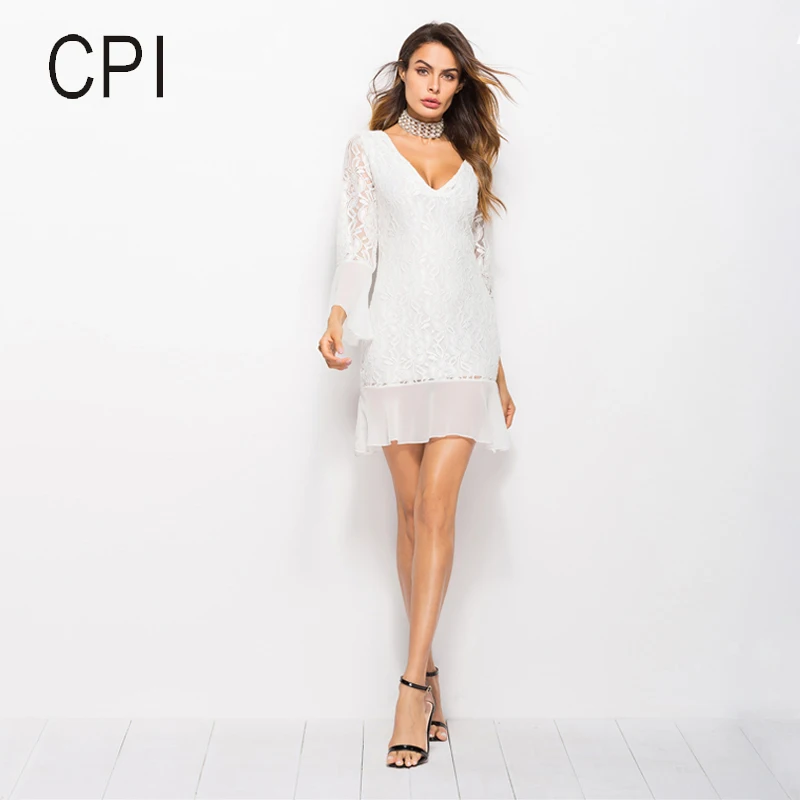 white long sleeve sundress