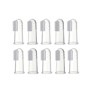 

10Pcs Baby Infant Teeth Brush Thumb Cover Silicone Coated Tongue Gums Massager Finger Tooth Brush Cleaner Brush Kids