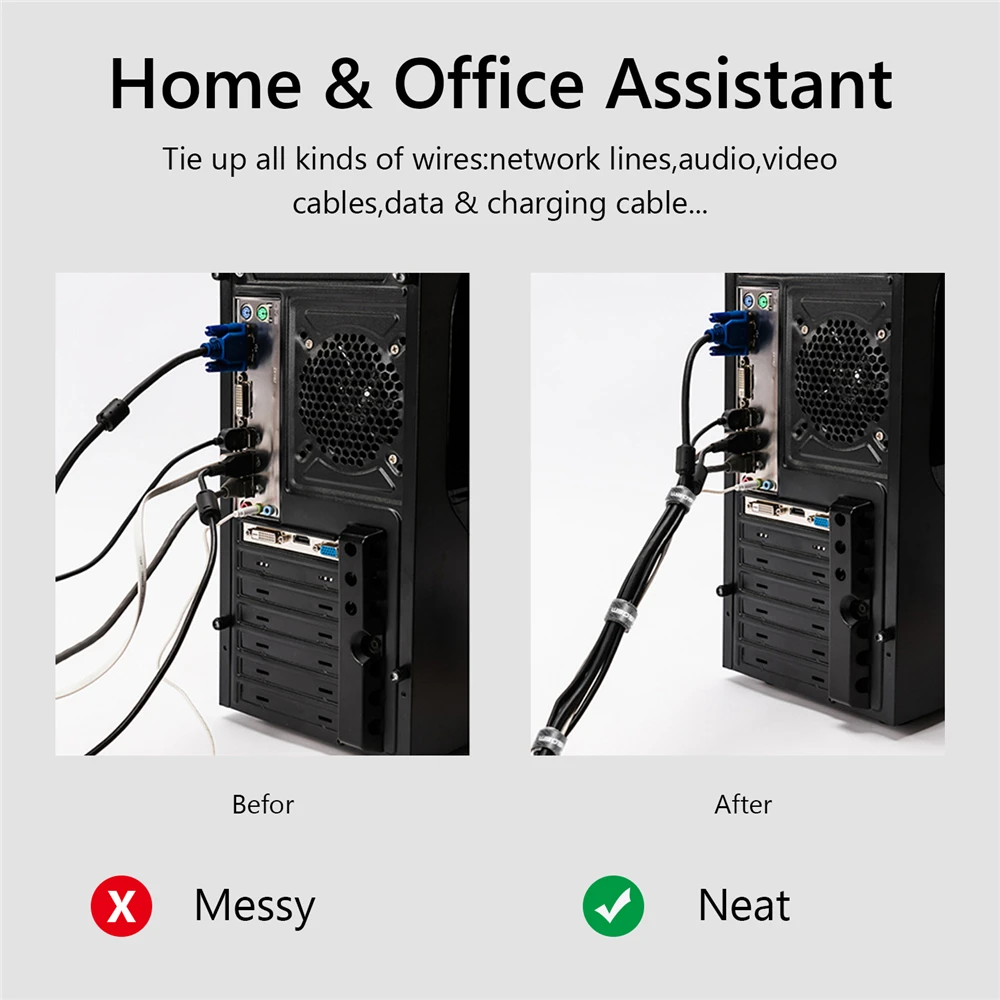 TIEGEM Cable Organizer Wire Winder Clip Earphone Holder Mouse Protector HDMI Cable Management For iPhone Samsung Sony USB Cable