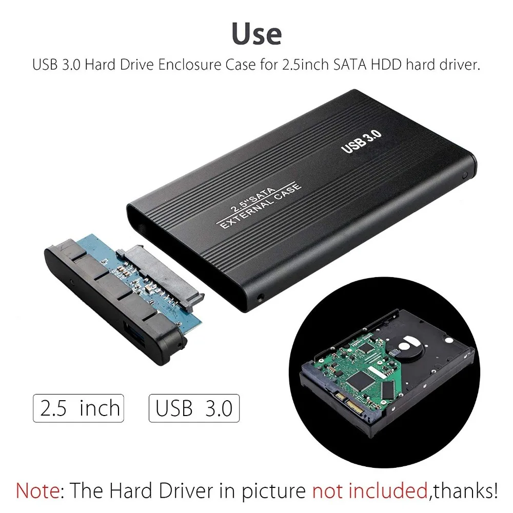 2,5 дюймов алюминиевый сплав чехол для ноутбука SATA HDD для Sata USB 3,0 SSD HD жесткий диск Внешний корпус для хранения