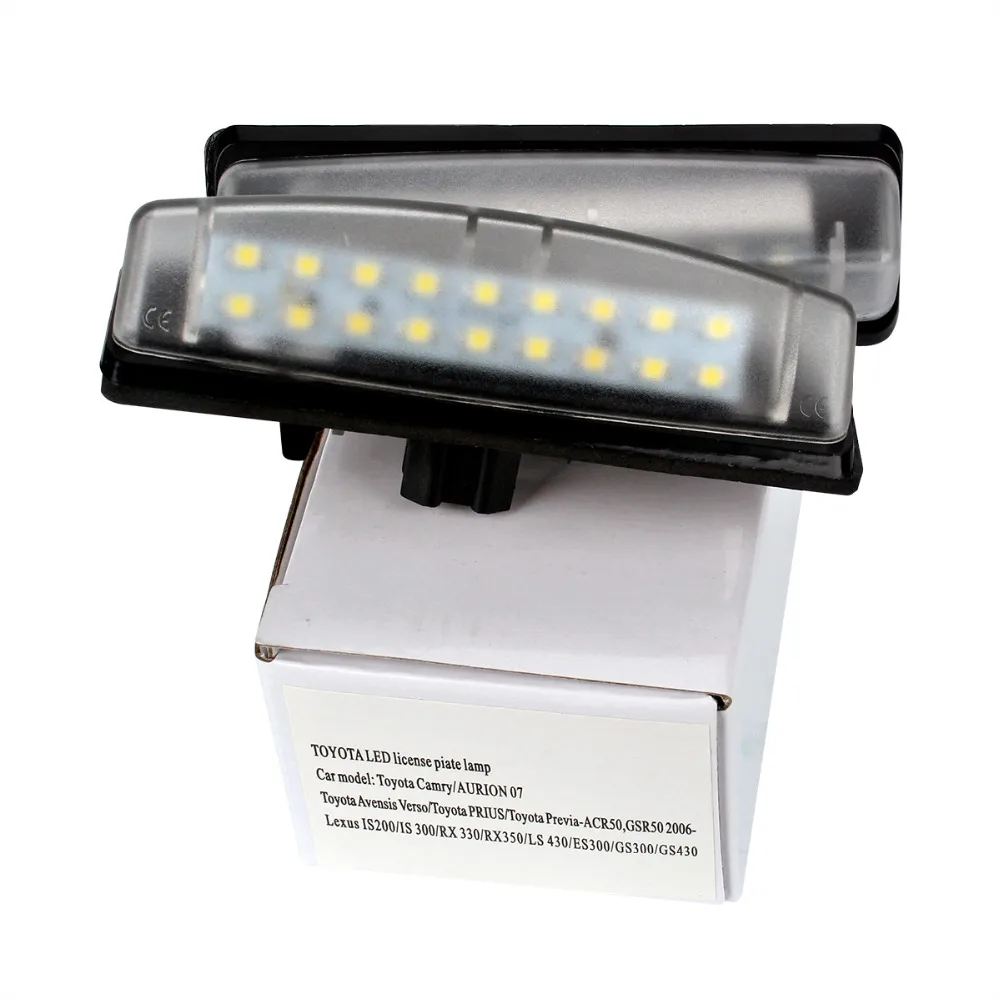 2pcs 12V 18SMD Car LED License Plate Lights for Prius Crown Auto Number