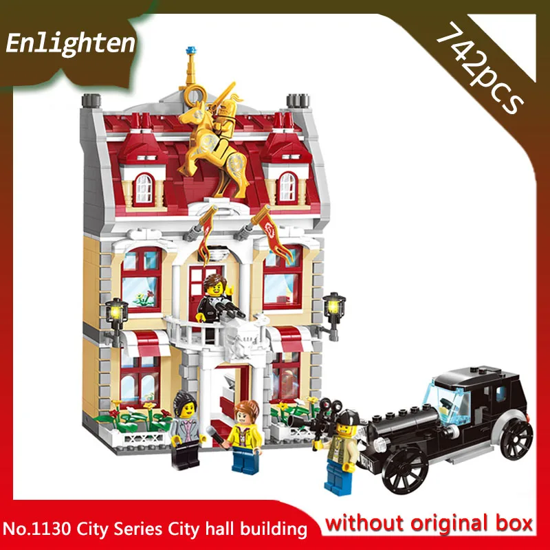 

Enlighten 1130 742pcs City Series City hall building Building Blocks Bricks Kids Toy For Girl Gift Compatible Legoings