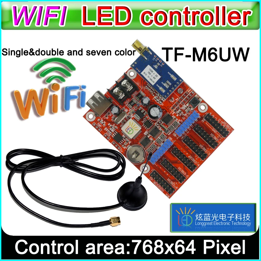

TF-M6UW wifi led Controller Card, p10 *** module Single&Dual color led signs, conventional p10 LED display control card