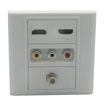 

2 X HDMI, F Head TV, 3RCA AV wall plate with back female to female connector support customer design
