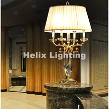 Европейский современный D500mmH800mm золотой кристалл Настольный Светильник Настольный светильник свадебный канделябр для настольной лампы AC гарантия