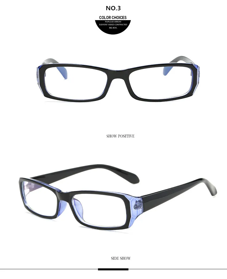 Готовые Очки для близорукости с градусом, женские и мужские короткие очки для коррекции зрения, черная, синяя, красная оправа с диоптриями, прицельные очки по рецепту
