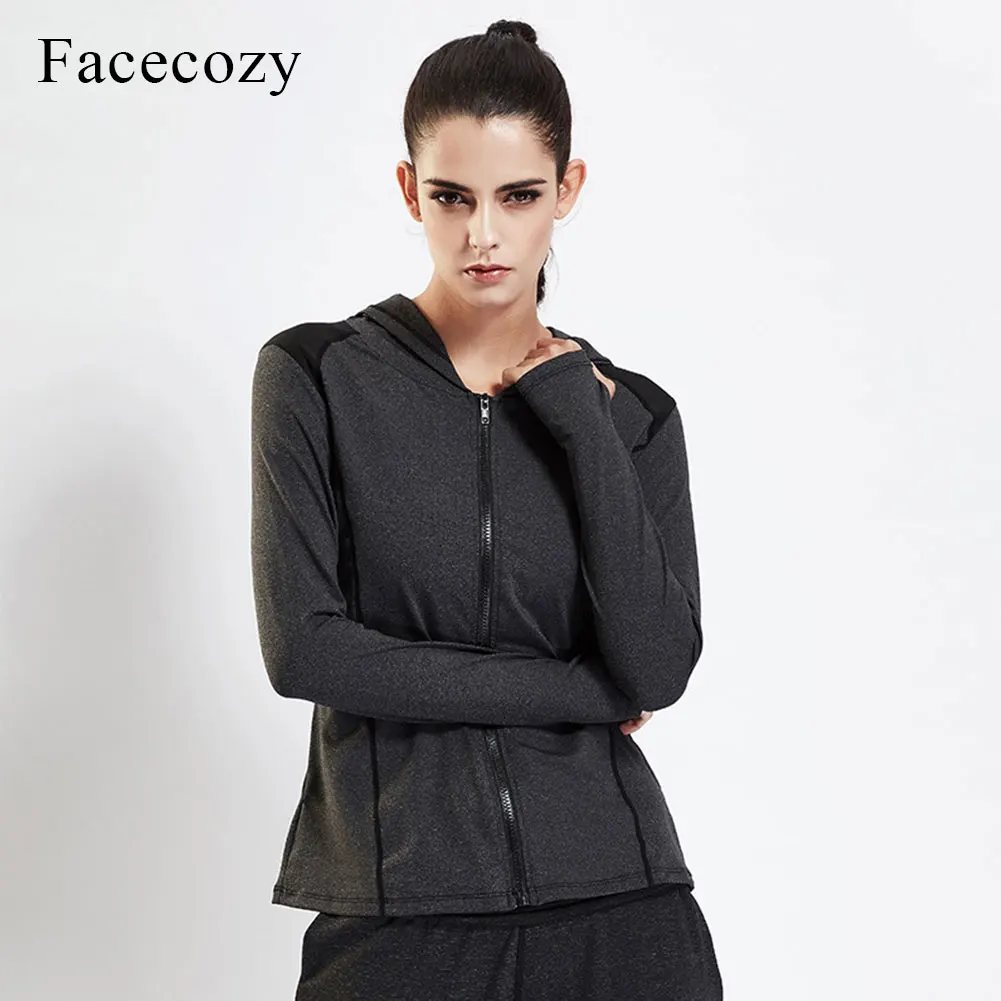 Facecozy женские весенние худи для йоги с длинным рукавом быстросохнущая дышащая