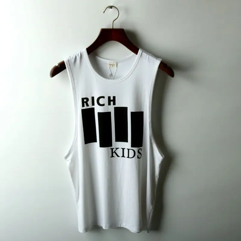 

Vogue of new fund of 2015 summer daily hip-hop cross tide t-shirts printed sleeveless round collar T-shirt man