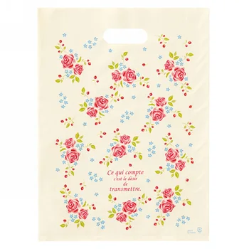 

50pcs Lovely Floral Gift Bag Shopping Bag Plastic Carry Bag