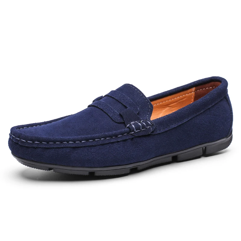 Мужские замшевые туфли оксфорды Vancat, синие брендовые мокасины на плоской подошве, повседневная обувь, классические лоферы, для весны и осени - Цвет: blue