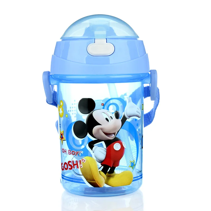 Дисней 350 мл детская Минни Микки Маус чашка для кормления с соломенным ремешком Мультяшные машинки Белоснежка Спортивная бутылка для воды