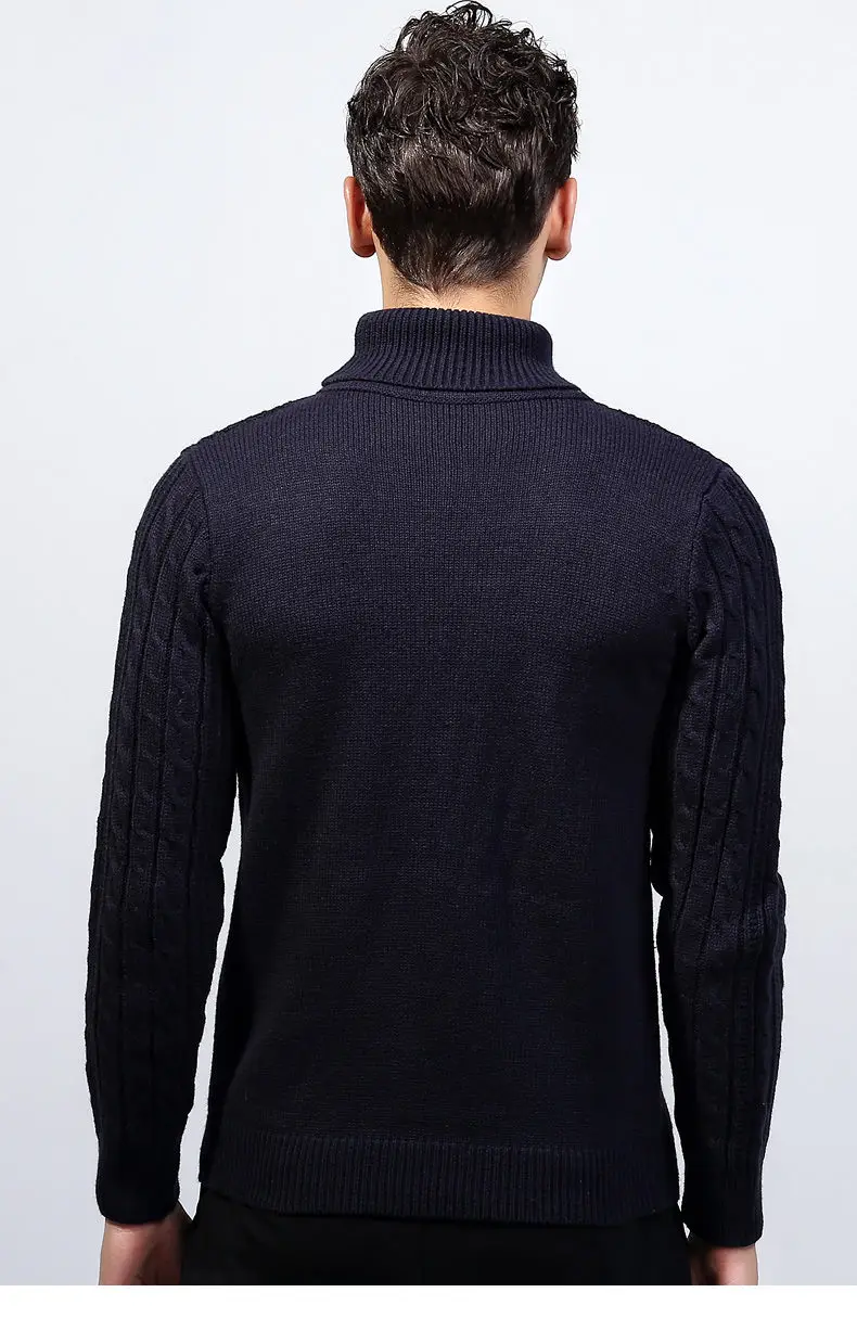 3Colors Turtleneck Sweater Pullovers Men Thick knitted Sweater Jumpers Man Winter Warm Acrylic Male knitwear Autumn Tmall Brand-10
