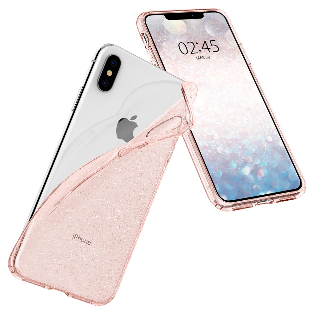 SPIGEN жидкокристаллический блестящий чехол для iPhone XS/iPhone X модный Прочный гибкий чехол со сверкающей четкостью