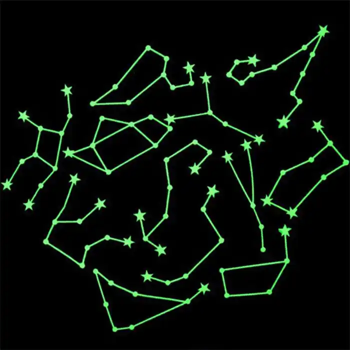 Constellation Fluorescent Stickers Universe Planet Star Glow In The Dark Luminous Celling Wall Art Paste Ceiling Decoration Tags