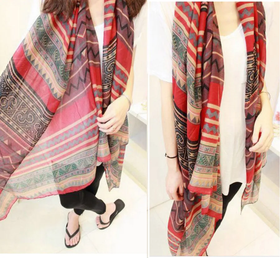 4 High quality Sexy Women Scarf Shawl Blue White Porcelain Style Thin the Silk Floss Striped Print Dot Scarfs Wrap Shawls Scarves  Bandana Hijab Foulard Femme Cachecol Bufandas Amice Tippet Mantelet
