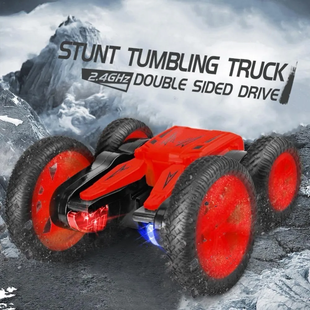 JJRC Q71 радиоуправляемые машины 2,4G двухсторонний Радиоуправляемый трюк автомобиль RTR 360 градусов переворачивает крутые огни обратная рампа флип пульт дистанционного управления игрушки автомобиль подарки