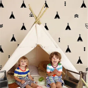

Teepee and Arrow Wall Decals Tee Pee Tribal Vinyl Wall Stickers Home Art Decor For Kids Room Nursery Decoration Interior Murals
