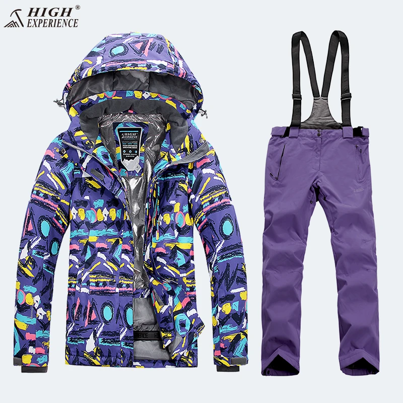 Ski Suit Women Winter Jackets Ladies Snowboard Set Snow Clothes Colorful Skiing And Snowboarding Waterproof Windbreaker Warm | Спорт и