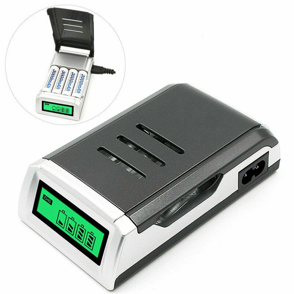 

4 Slot LCD Smart AA Battery Charger For Ni-MH Ni-CD Rechargeable Batteries with charging 5/7AA