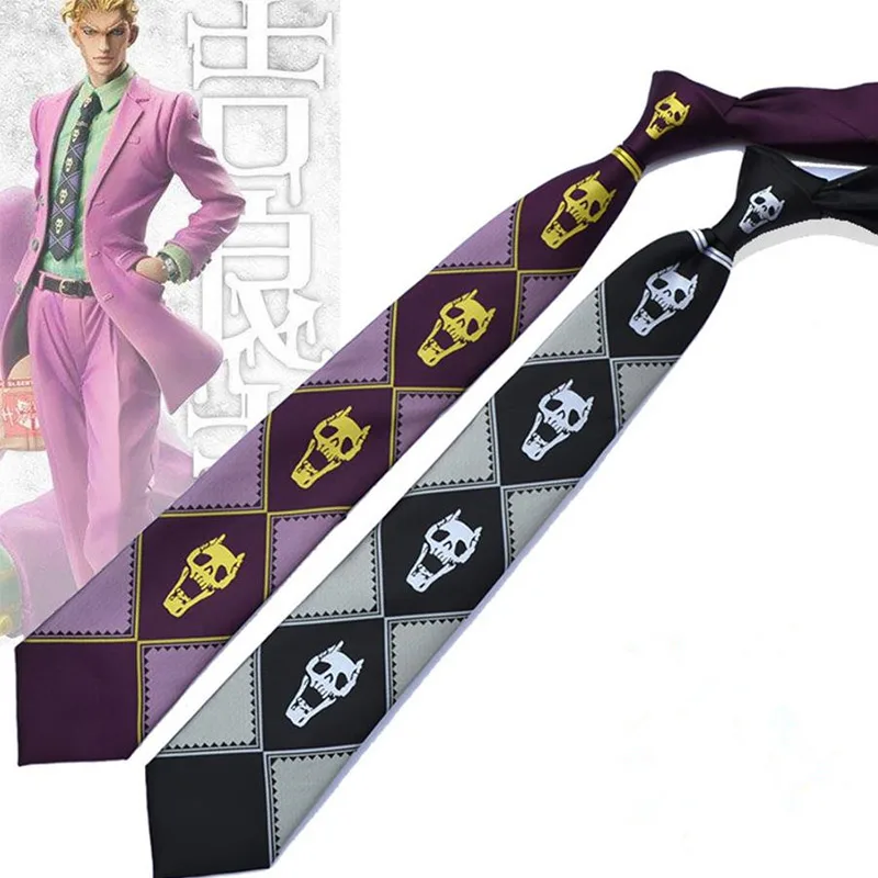 

Anime JoJo'S Bizarre Adventure Kira Yoshikage Cosplay Tie KILLER QUEEN Skull Neck Heavens Door Cosplay Prop Costume Dropshipping